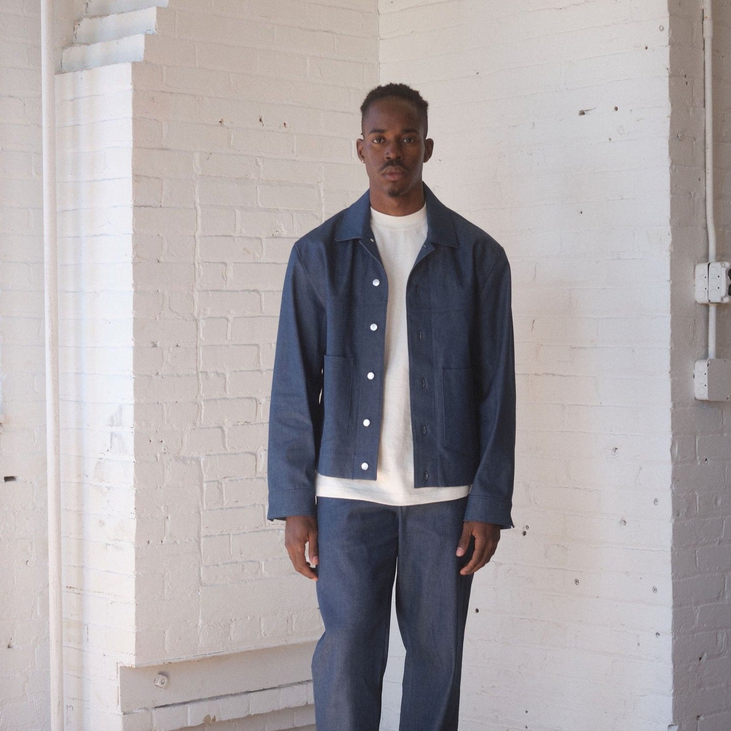 WF Cafe Jacket in Blue Denim