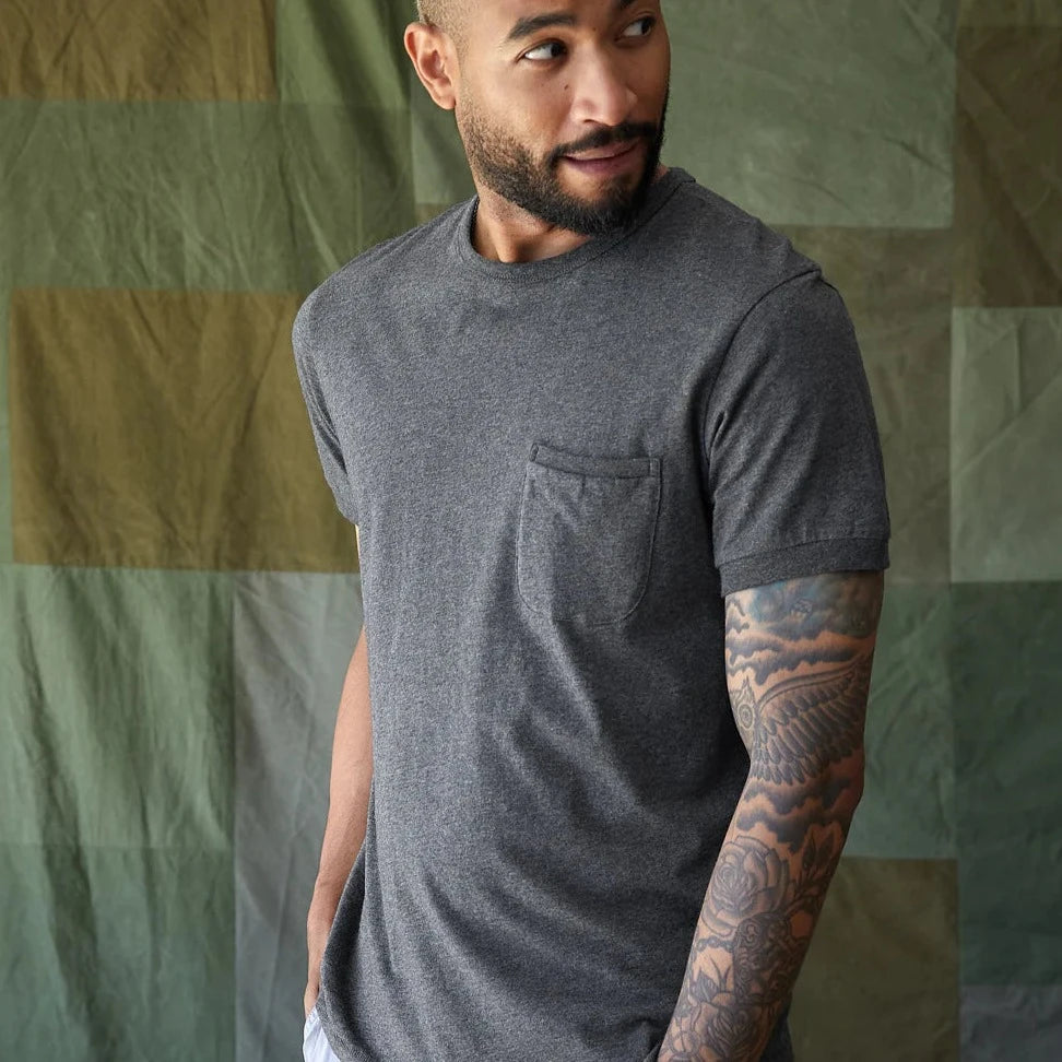 Outerknown - Sojourn Pocket Tee in Heather Charcoal