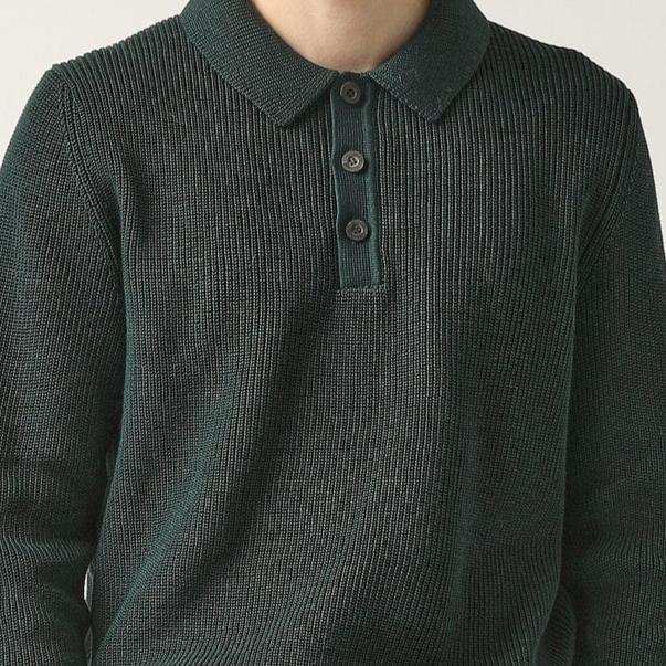 Corridor - Slouchy Polo Sweater in Green